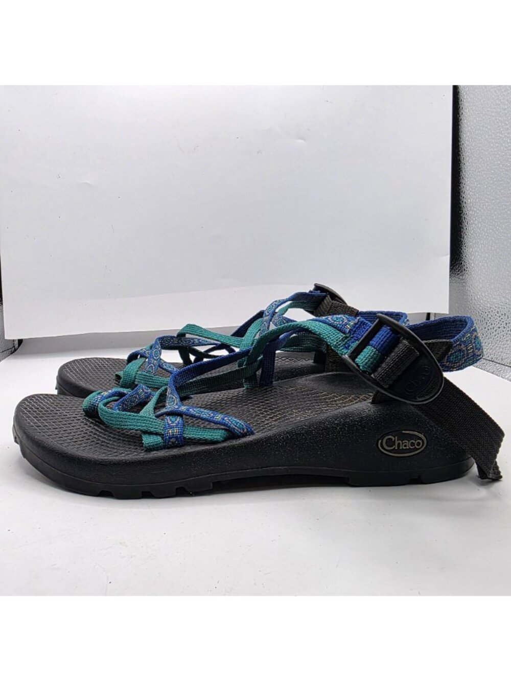 Chaco ZX2 Vibram Yampa Unaweep Womens Size 9 Black Blue Green Outdoor Sandals - Picture 13 of 13